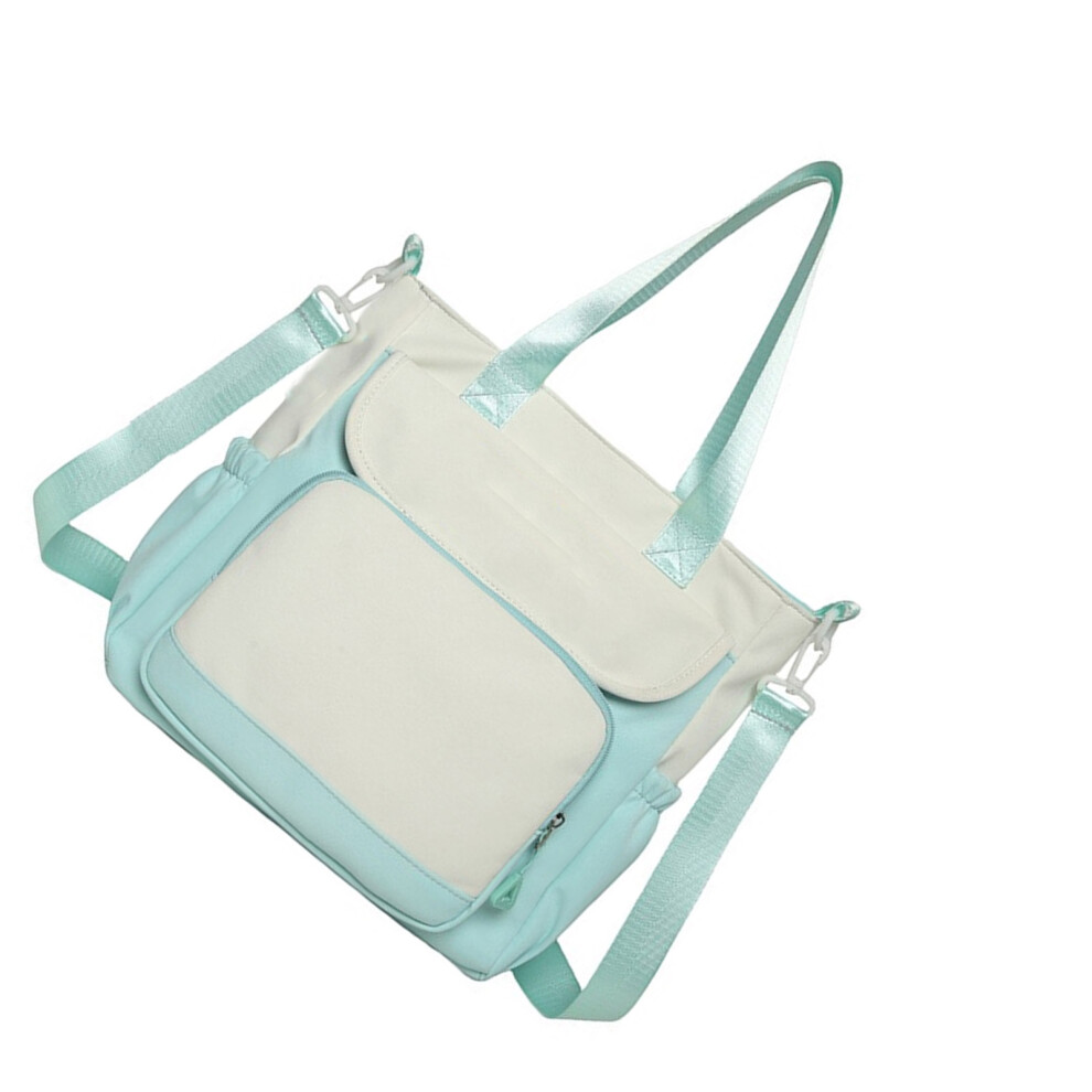 Nylon Handbag with Top Handle Contrast Color Crossbody-style1