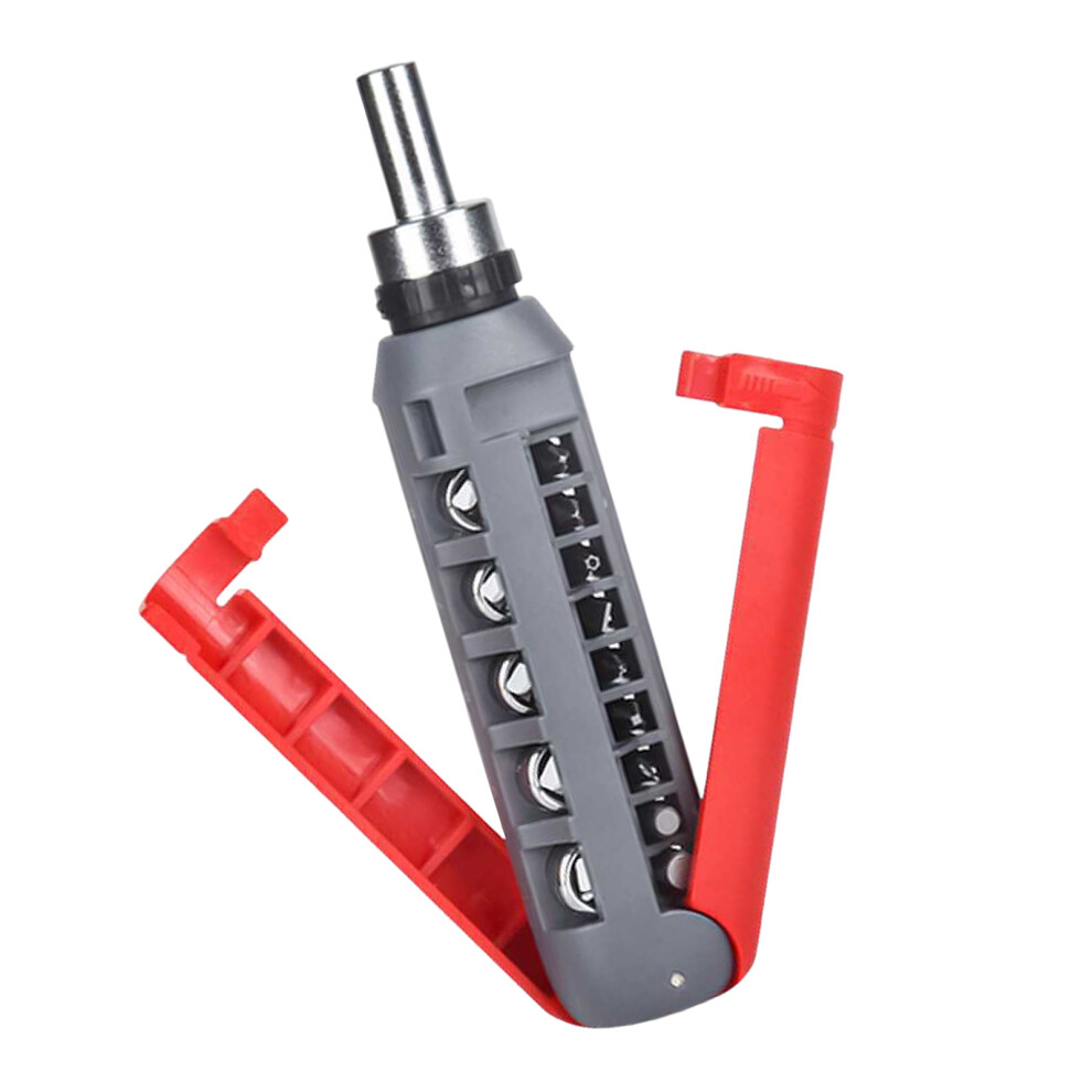 Professional Ratcheting Screwdriver Kit 14 Interchangeable-Red 7751000465483