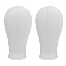 2 stuks multifunctionele canvas mannequin hoofd voor-Wit 21 inch