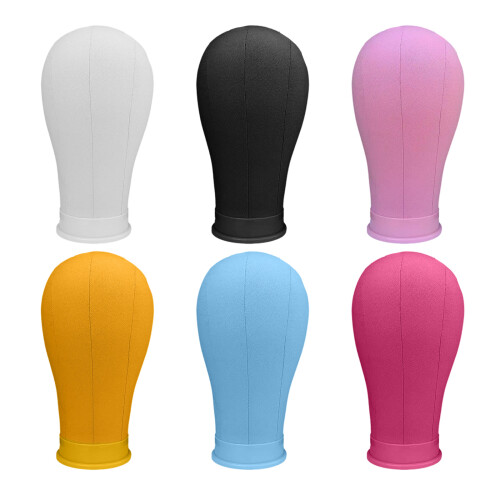 2 stuks multifunctionele canvas mannequin hoofd voor-Wit 21 inch 1