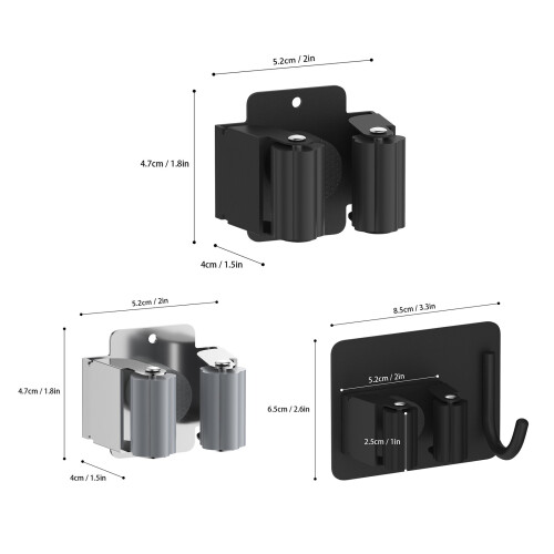 Space Saving Wall Mounted Tool Holder With 5 Clip 4-Black color 2