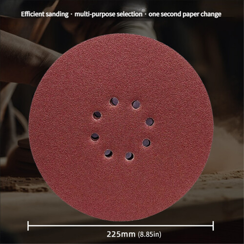 225mm Multiple Surfaces Sanding Disc 8 Hole Sandpaper For-120 2