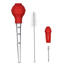 4Piece Barbecue Tool Set With Silicone Brush Injector Cleaning Brush Dripless Seasoning Tube For Cooking