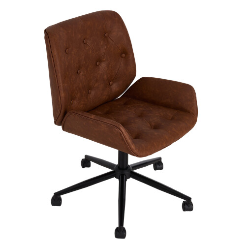 Living And Home Swivel & Height Adjustable Office Chair, Brown 1