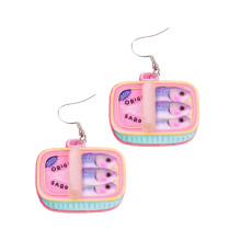 Nieuwe Sardine kan gevormde oorbellen acryl materialen sieraden