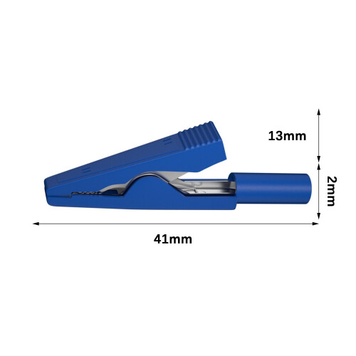 High Conductivity 2mm 10A Alligator Clip Secure Grip-Blue 2