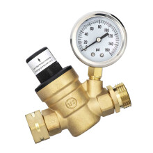Water Pressure Regulator with Gauge for Campers Knob Adjustable