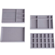 Stapelbare Tabletts für Haushalt und Einzelhandel, hochwertiges MDF-Material mit edlem, weichem Samtbezug