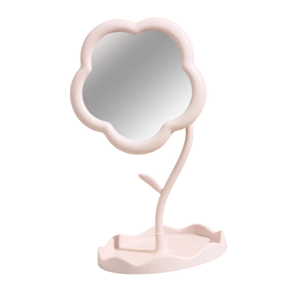 Pink Space Saving Vanity Mirror With Antidistortion Surfaces