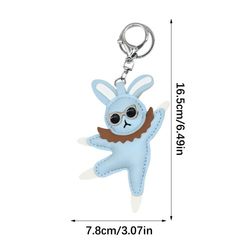 Handmade Rabbit Charm Key Holder User Friendly Material-Blue 2