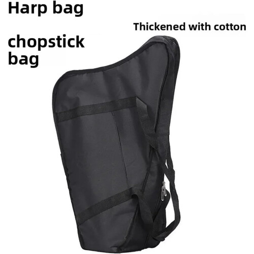 Lyre Harp Storage Bag Thickened Cotton Soft Padded Case For 19 Notes 15 Strings Black 2