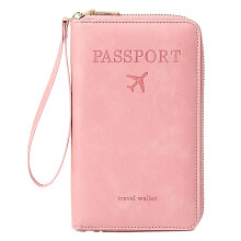 PU Leather Passport Holder Passport Case Card Holder-Pink