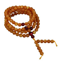 Vintage Style Smooth Amber Prayer Beads Necklace Lightweight-B