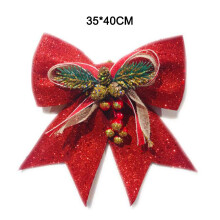 Funde de Crăciun cu sclipici pentru decorațiuni de brad, ornamente festive pentru casă, funde din spumă roșie, decorațiuni de sărbători