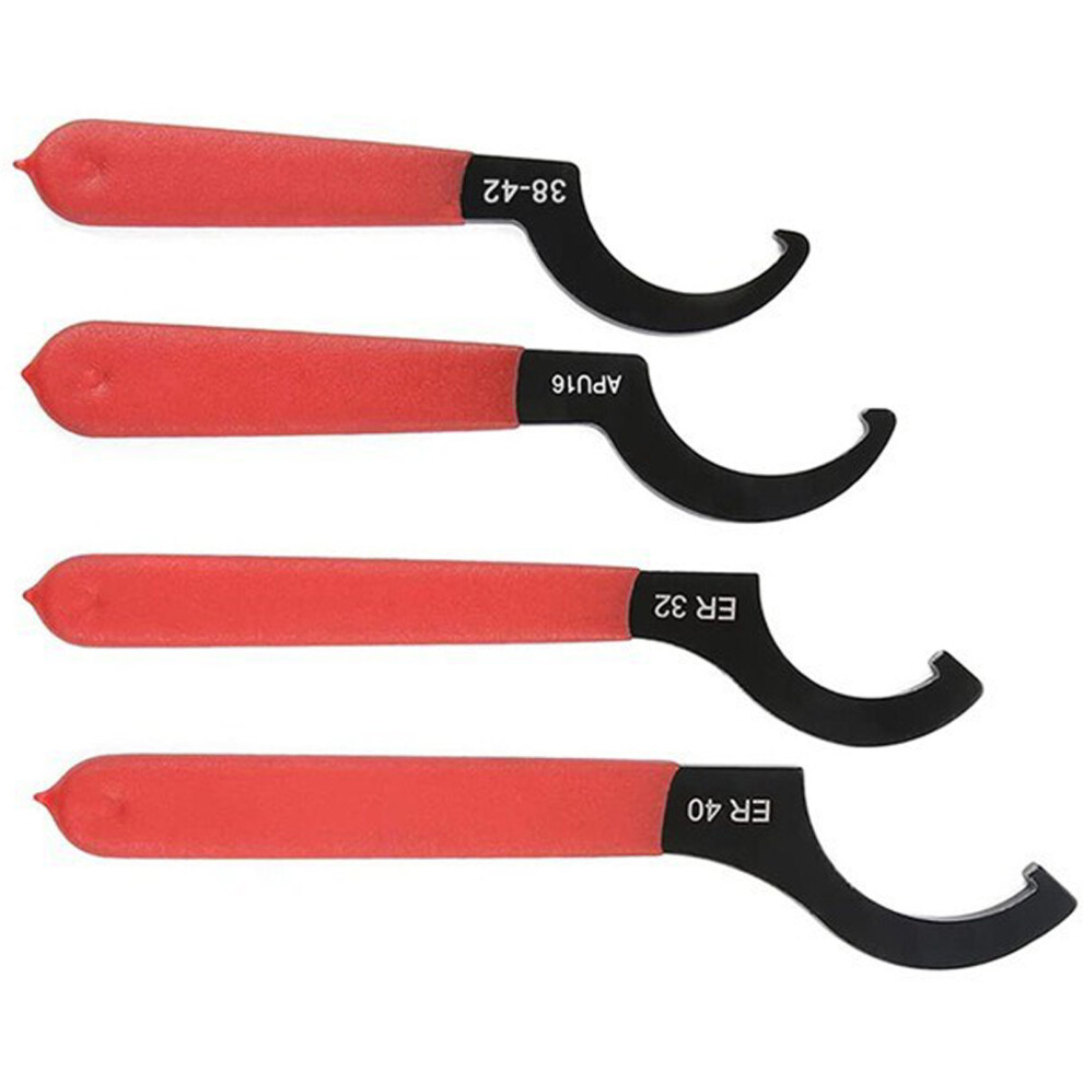 4Pcs Hook Head Spanners Antislip Crescent Jaw Ergonomic Steel 7627000421753