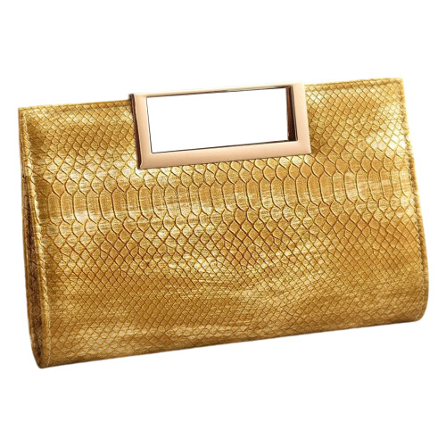 Womens Envelope Evening Bag PU Leather Shoulder Bag-Yellow