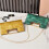 Womens Envelope Evening Bag PU Leather Shoulder Bag-Yellow 5