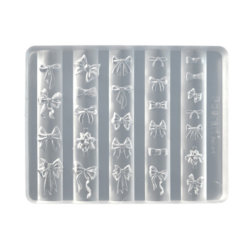 Heat Resistant Silicone Nail Template With Elegant Bows Shape