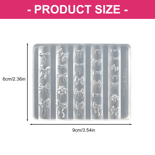 Heat Resistant Silicone Nail Template With Elegant Bows Shape 2