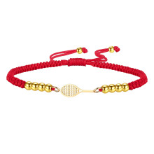 Minimalist Stainless Steel Sports Jewelry-golden red rope