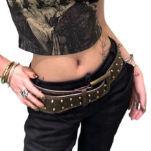 Hip Hop Trend Tailleriem Punk Brede Keten Zware Grunge Keten