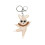 Whimsical Dancing Rabbit Keychain Fashionable Leather-White 1