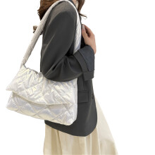 Dames Crossbody Tas Vintage Schoudertas Gewatteerde-Wit
