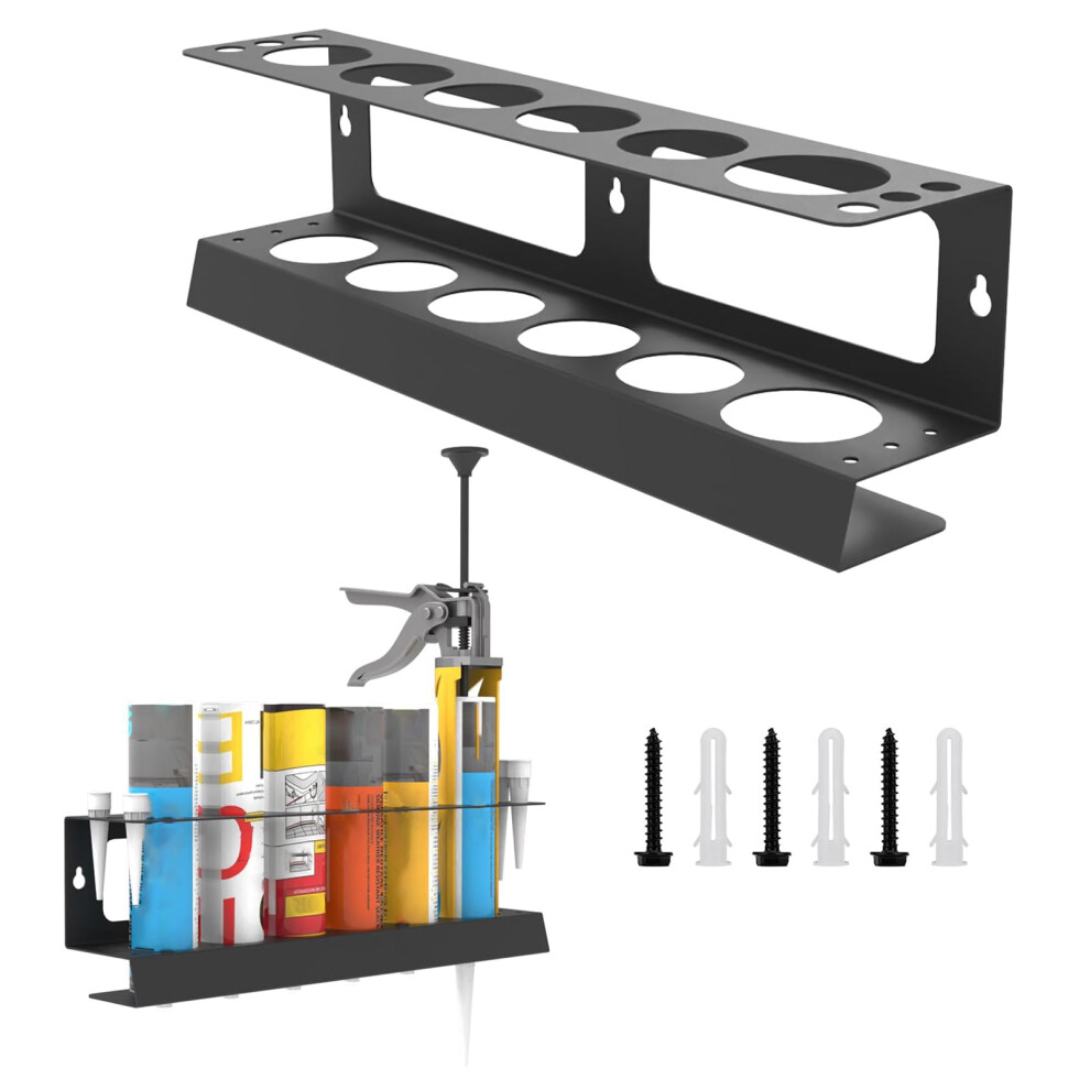 Caulking Tube Holder And Grease Tube Organizer, Rustresistant Steel Wall Mount For Garage Workshop 9067246294199