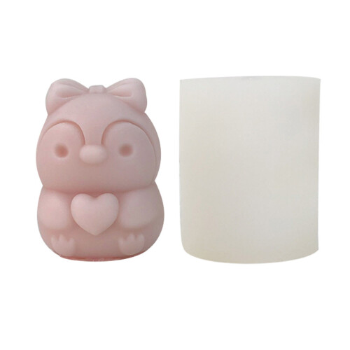 3D Love Penguins Kerzenform Tier Silikonformen Gussformen