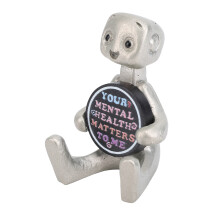 Roboterstatue, Kunstharz, moderne Roboterskulptur,