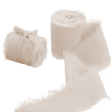 Elegante cinta de gasa para decoraciones de boda, cinta de gasa suave y sedosa con bordes deshilachados, suministros para manualidades hechas a mano