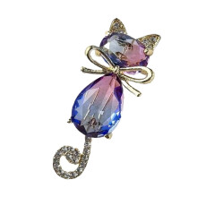 Charmante broche chaton en alliage ornée de cristaux,-UN