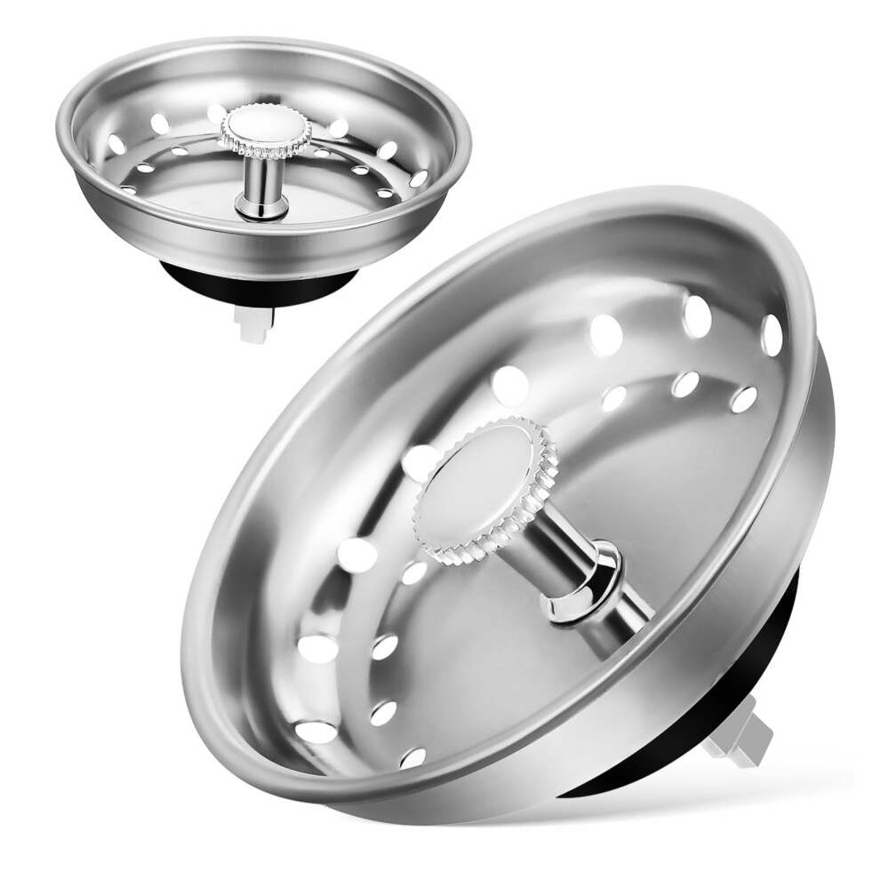 Metal Sink Drain Basket Strainers 2 Pack With Stopper Function Kitchen Sink Filters For Food Debris And Hair 9323874414119