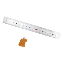 Aluminum Woodworking Ruler with Positioning Block-15cm
