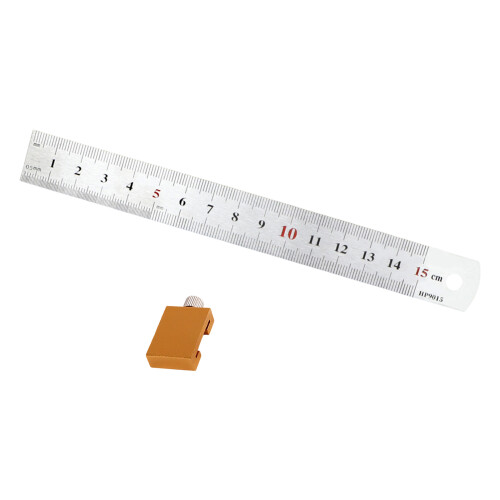 Aluminum Woodworking Ruler with Positioning Block-15cm