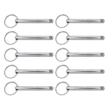 Pack of 10 Carbon Steel Rings Pull Locking Pins Quick-6x45mm