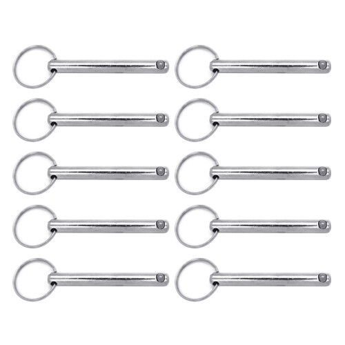 Pack of 10 Carbon Steel Rings Pull Locking Pins Quick-6x45mm
