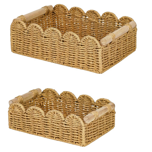 Ensemble de paniers de rangement tissés décoratifs,-grand 1