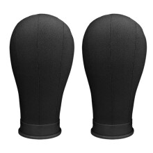 2 Stuks Realistisch Schuim Oefenpop Hoofd Voor-Zwart 21 inch