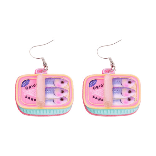 Boucles d'oreilles créatives en étain de Sardine, boucles