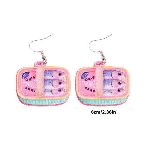 Boucles d'oreilles créatives en étain de Sardine, boucles 2