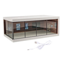 Vitrine voor modelauto, modelauto met LED-licht-Donkerbruin