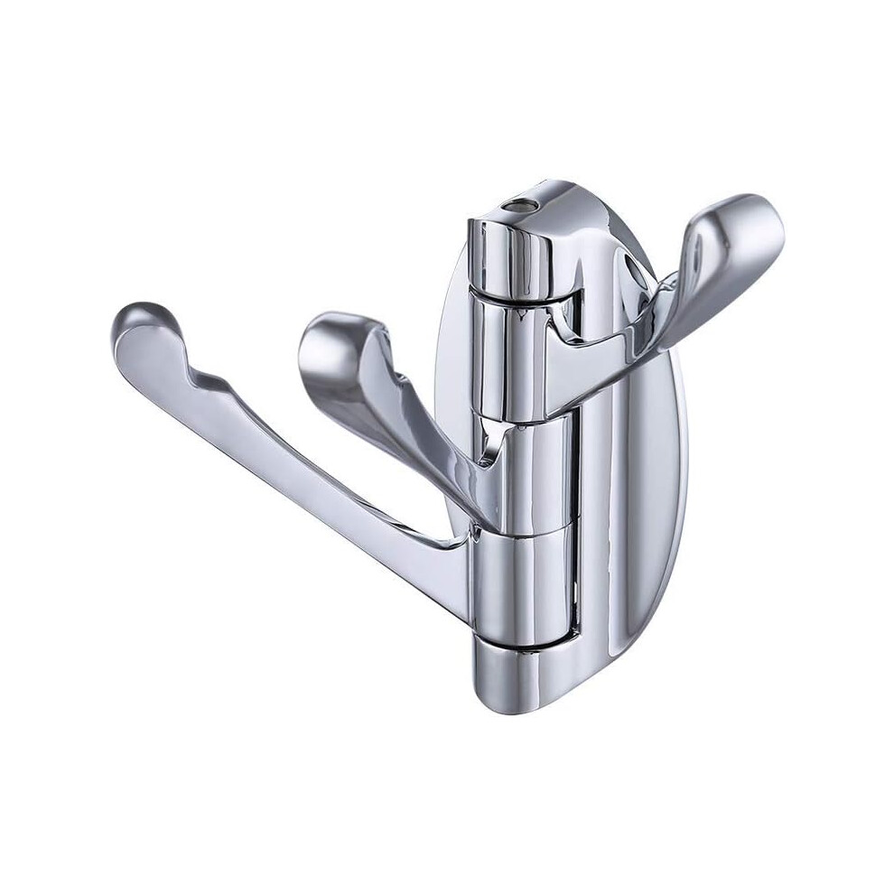 Swivel Arm With Space-Saving Design For Easy Installation, Triple Coat Hook With Solid Metal Construction Folding Hook Brushed Nickel Finish Bathroom 9198585892613