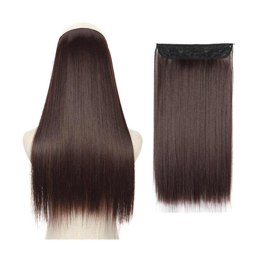 Hair Extensions Invisible Wire Straight Synthetic ClipIn Hairpiece 22 Inch Straight Heat Resistant