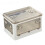 Folding Storage Box with Removable Wheels, Stackable Plastic Storage Bin with 5 Sides Can Be Opened Rounded Corner Design for Living Room Bedroom Clos 4