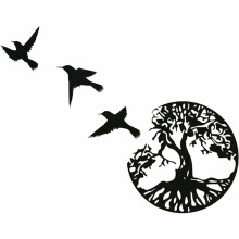 Décoration murale en métal tridimensionnelle, antirouille, style silhouette, oiseau à suspendre, pour la décoration intérieure et extérieure.