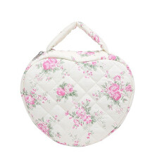 Kompakte Kosmetiktasche mit blauem Blumenmuster,-Rosa Blumen