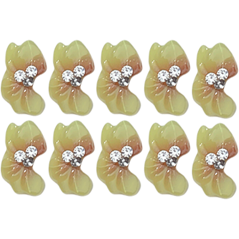 10Pcs 3D Flower Nail Charms Colorful Resin Flower Nail-HY1290