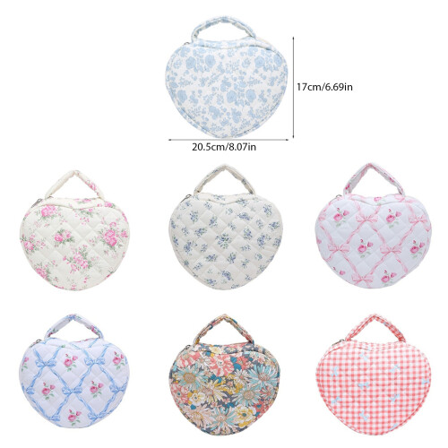 Kompakte Kosmetiktasche mit blauem Blumenmuster,-Rosa Blumen 1