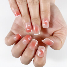 Faux ongles artificiels en forme de nuage, pointe française